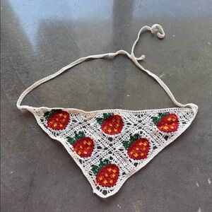 Crochet Triangle Headband Strawberry